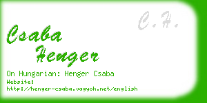csaba henger business card